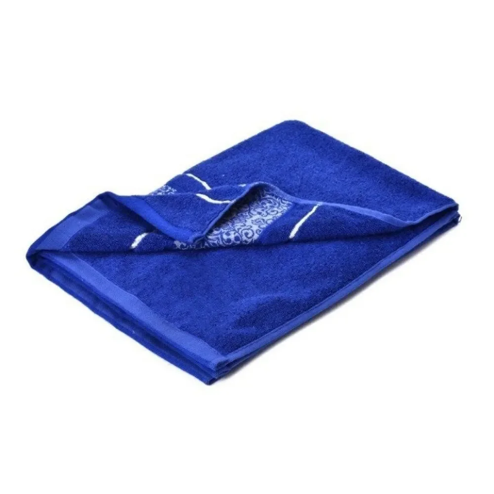 Towel Set Set of 2 Rayon and Cotton Blue